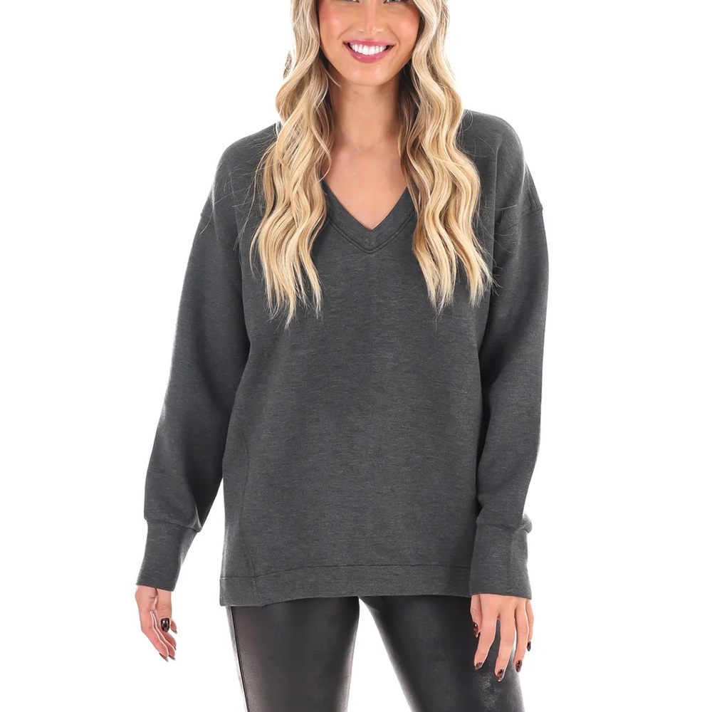 SPANX Dark Gray V-Neck Tunic - Picture 2 of 6